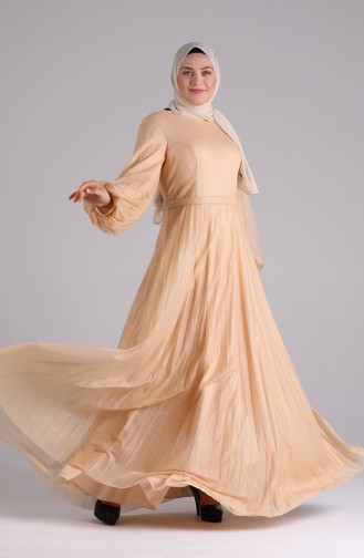 Gold Hijab-Abendkleider 4828-05