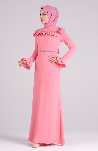 Pink İslamitische Avondjurk 5256C-05