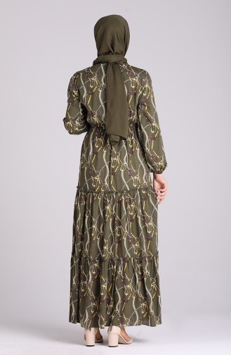 Khaki Hijab Kleider 3003-06
