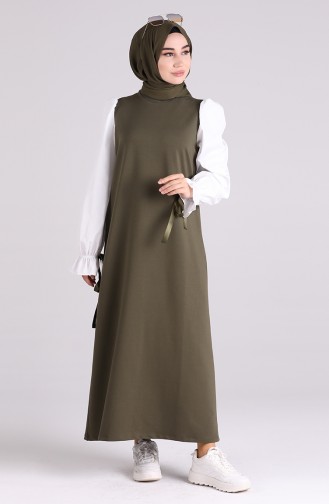 Khaki Hijab Dress 1002-02