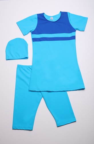 Blue Modest Swimwear 0111A-03