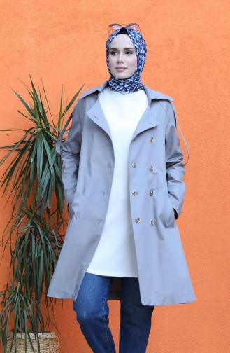 Gray Trench Coats Models 8247-02