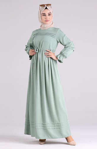 Ribbed Belted Dress 8018-04 Sea Green 8018-04