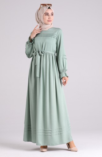 Robe Hijab Vert noisette 8018-04