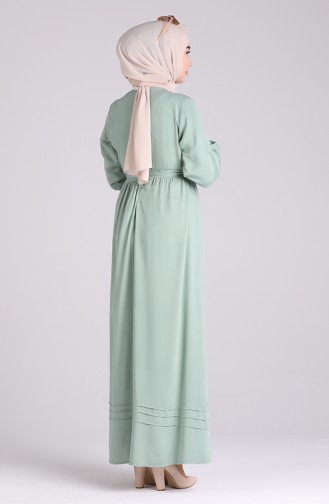 Unreife Mandelgrün Hijab Kleider 8018-04