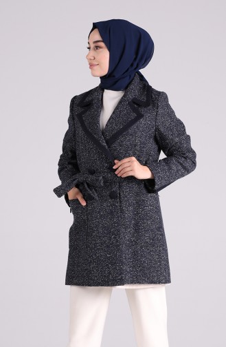 Geniş Yaka Kışlık Ceket 178000-01 Lacivert