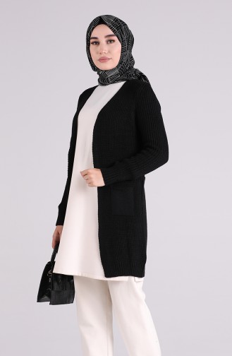 Triko Cepli Hırka 1462-05 Siyah