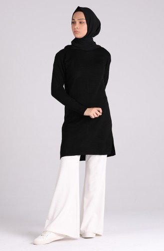 Schwarz Pullover 1455-08