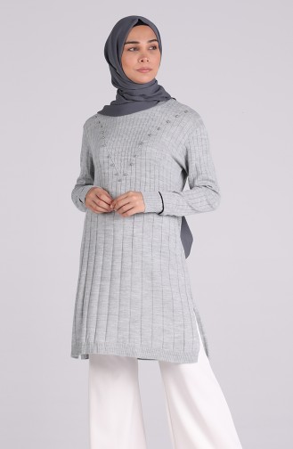 Triko İncili Kazak 3002-04 Gri