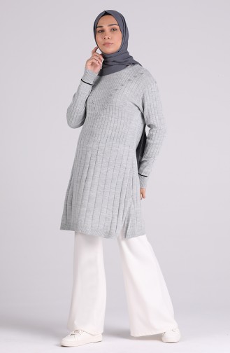 Triko İncili Kazak 3002-04 Gri