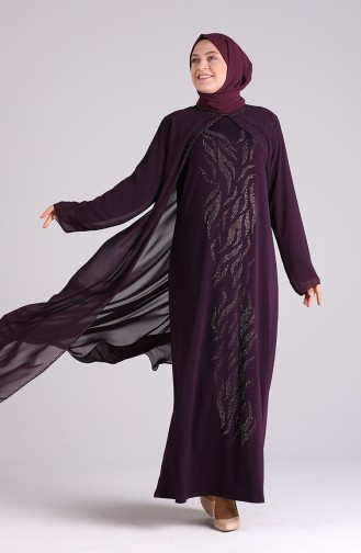 Zwetschge Hijab-Abendkleider 4580-02