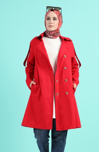 Red Trench Coats Models 8247-01