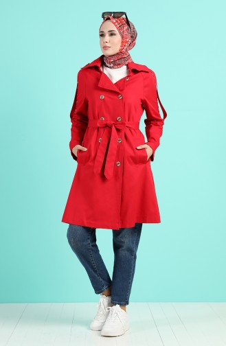 Red Trench Coats Models 8247-01