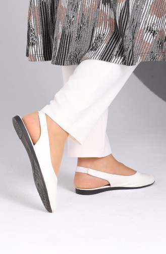 White Women`s Flats 0172-03