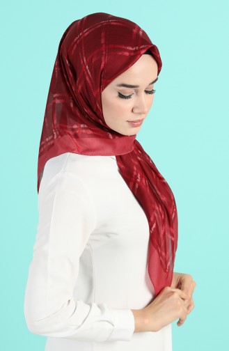 Desenli Mevsimlik Eşarp 90664-04 Bordo