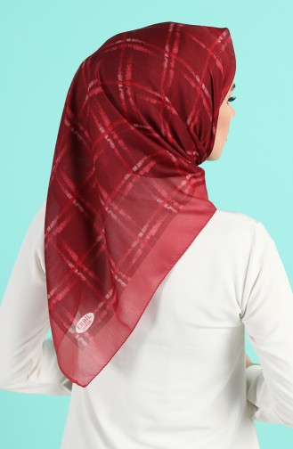 Desenli Mevsimlik Eşarp 90664-04 Bordo