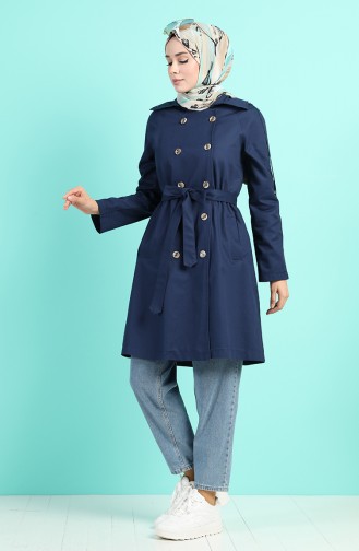 Navy Blue Trench Coats Models 8247-05