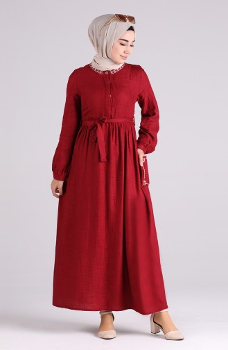 فستان أحمر كلاريت 3016-01