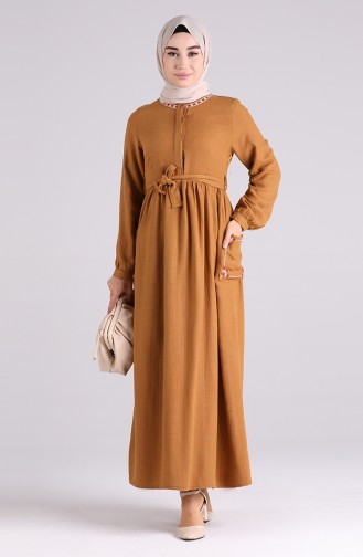Mustard Hijab Dress 3016-02