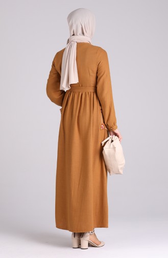 Senf Hijab Kleider 3016-02