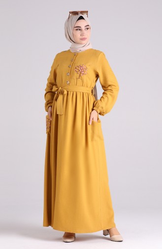 فستان أصفر خردل 70391-02