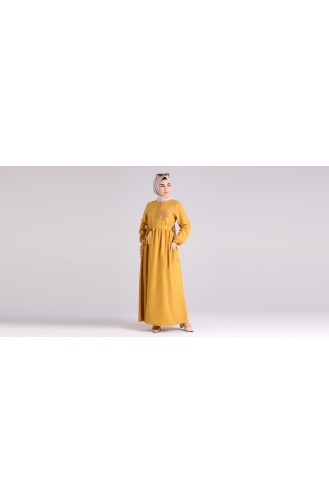 Mustard İslamitische Jurk 70391-02
