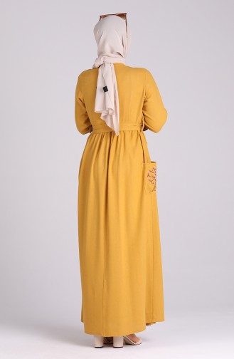 فستان أصفر خردل 70391-02