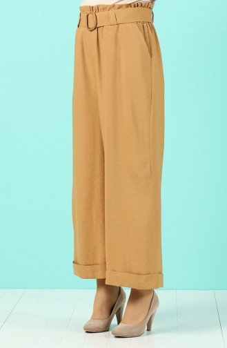 Wide Leg Pants with Belt 10006-03 Mustard 10006-03