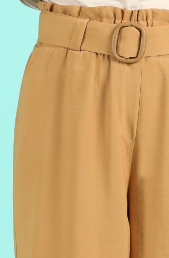 Wide Leg Pants with Belt 10006-03 Mustard 10006-03