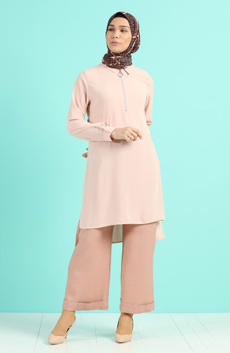 Belted wide-leg Trousers 10006-04 Powder 10006-04