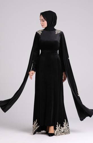 Habillé Hijab Noir 2137-03