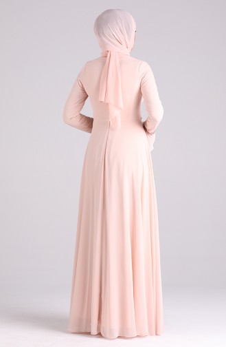 Lachsrosa Hijab-Abendkleider 6179-02