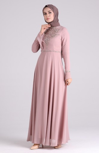 Dusty Rose İslamitische Avondjurk 6179-03