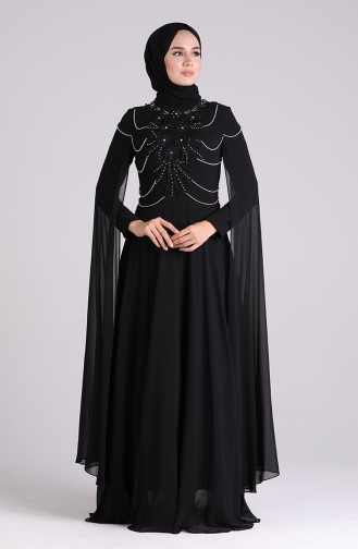 Schwarz Hijab-Abendkleider 4714-02