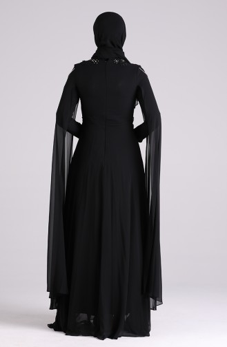 Schwarz Hijab-Abendkleider 4714-02