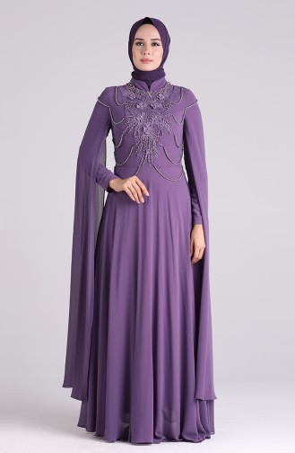 Lilac İslamitische Avondjurk 4714-04