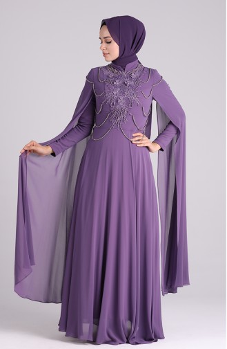 Lilac İslamitische Avondjurk 4714-04