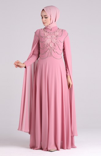 Beige-Rose Hijab-Abendkleider 4714-05