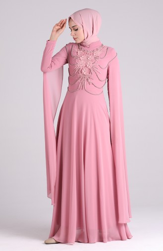 Beige-Rose Hijab-Abendkleider 4714-05