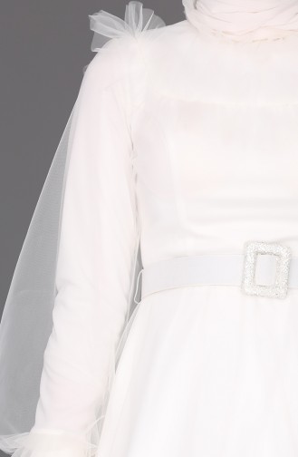 Weiß Hijab-Abendkleider 4818-05