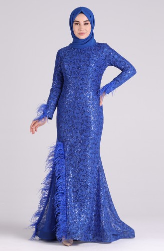 Sequined Evening Dress 4590-03 Saxe Blue 4590-03