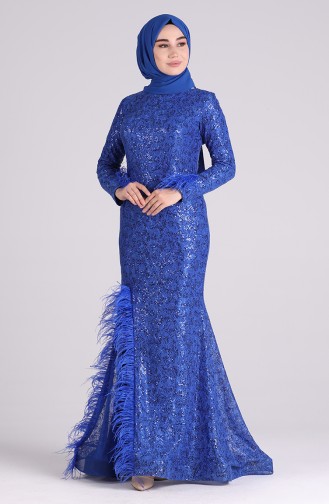 Sequined Evening Dress 4590-03 Saxe Blue 4590-03