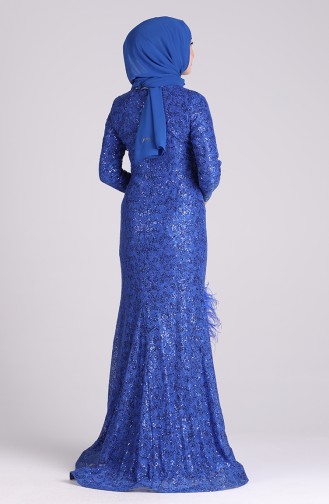 Sequined Evening Dress 4590-03 Saxe Blue 4590-03