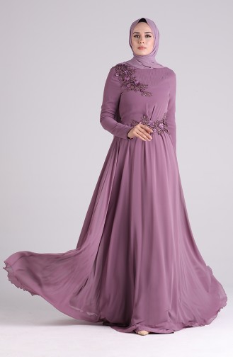 Appliqued Evening Dress 0083-05 Dried Rose 0083-05