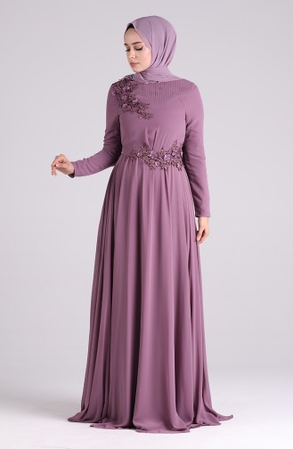 Appliqued Evening Dress 0083-05 Dried Rose 0083-05