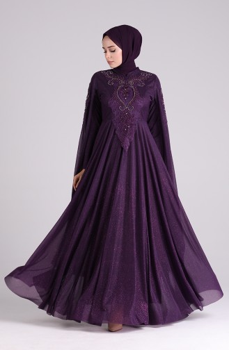 Lila Hijab-Abendkleider 5070-02