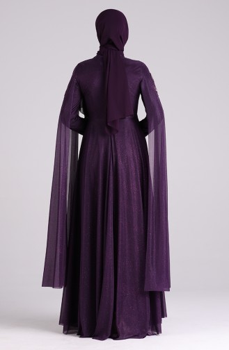 Purple Hijab Evening Dress 5070-02