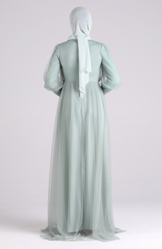Unreife Mandelgrün Hijab-Abendkleider 5346-09