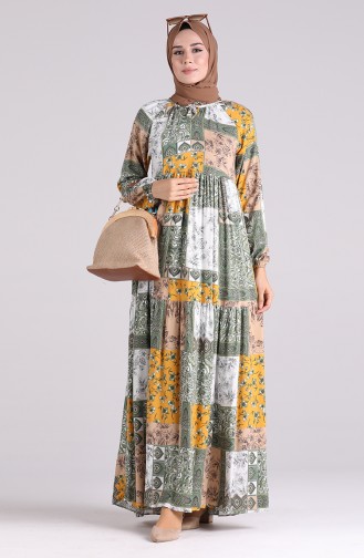 Mustard Hijab Dress 2063-01