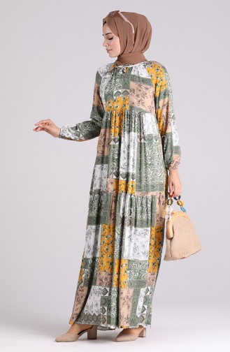 Mustard Hijab Dress 2063-01